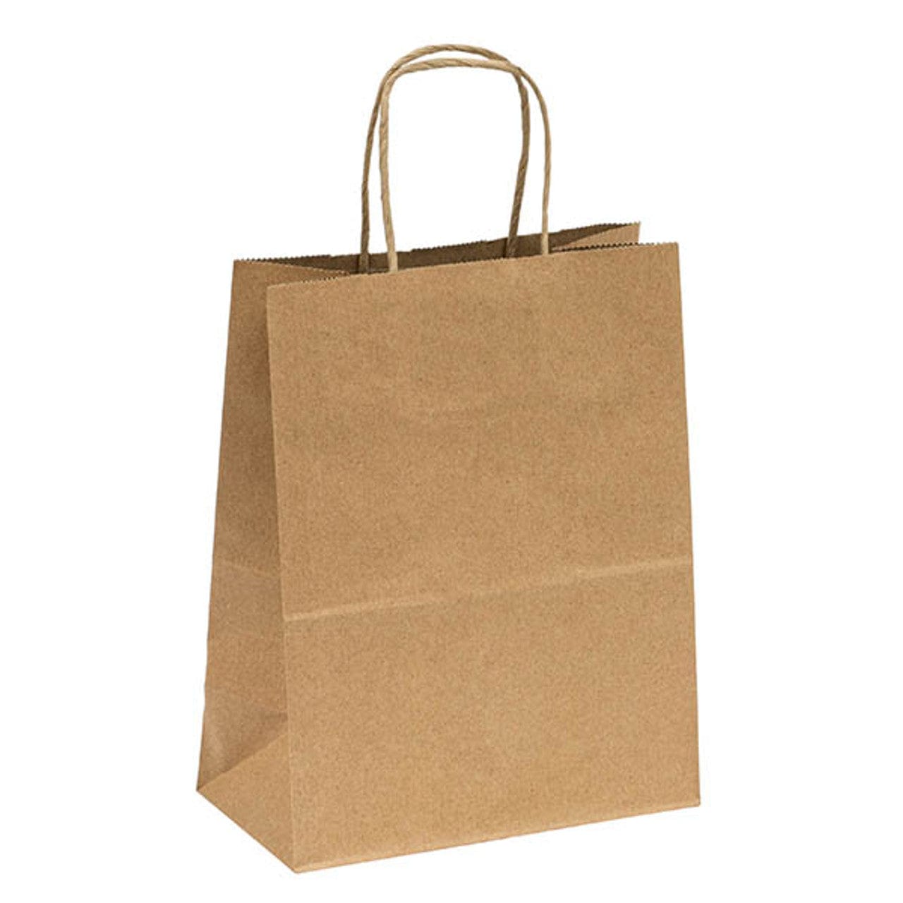 Kraft Paper Bag with Twisted Handles, Young (Tempo/Cub) - 8.00 x 4.50 x 10.25 Inch - 250 Pack Ampack
