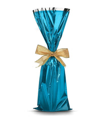 Mylar Metallic Wine Gift Bags-BLUE- 6.5 x 18 - Pack of 100 Pcs Ampack
