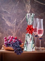 Mylar Metallic Wine Gift Bags, Confetti Design - 7 x 18 - Pack of 100 Ampack