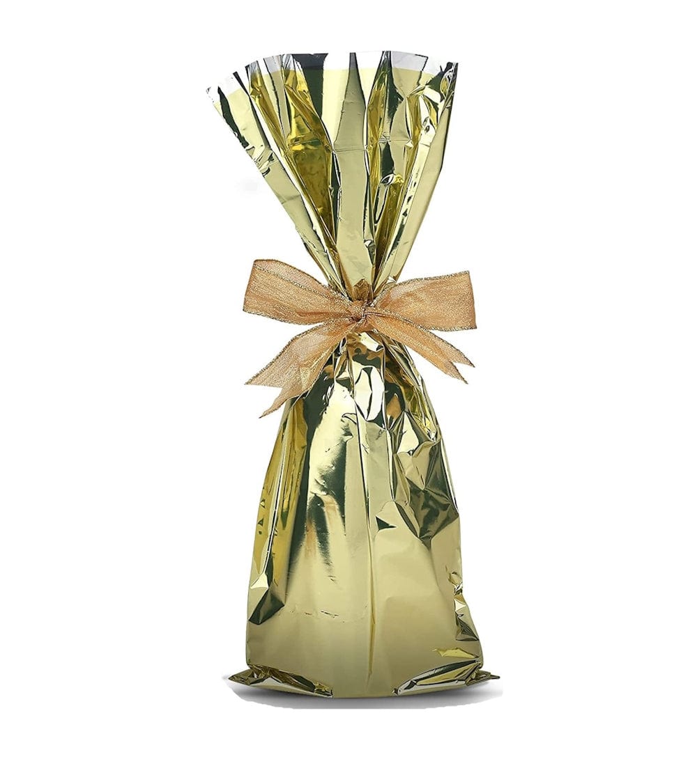 Mylar Metallic Wine Gift Bags, Gold - (Magnum)- 9.00 x 18.50 - Pack of 100 Ampack