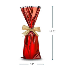 Mylar Metallic Wine Gift Bags, Red - (Magnum) - 10.00 x 18.50 Inch - 500 Per Case Ampack