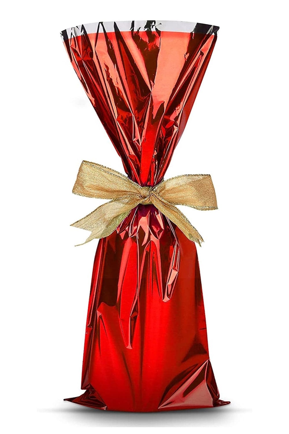 Mylar Metallic Wine Gift Bags, Red - (Magnum) - 10.00 x 18.50 Inch - 500 Per Case Ampack