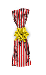 Mylar wine Gift Bag - Red Stripes Design-7 x 18- Pack of 100Pcs 1 Pack of 100Pcs Ampack
