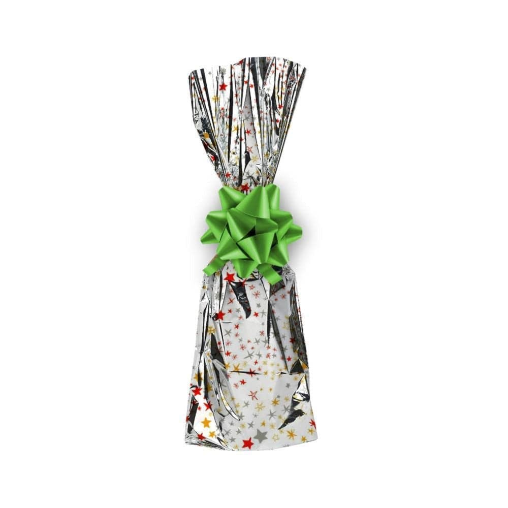 Mylar wine Gift Bag - Stars Design-7 x 18- Pack of 100Pcs 1 Pack of 100Pcs Ampack