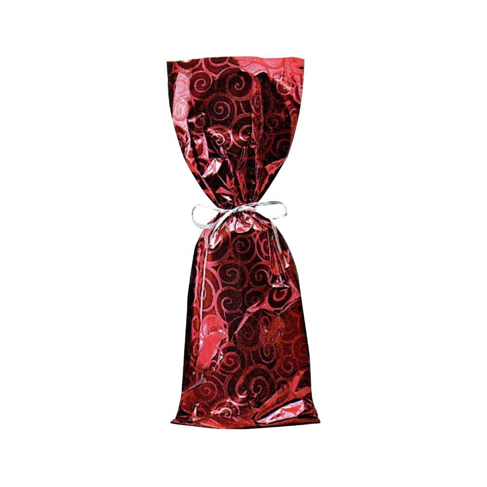 Mylar wine Gift Bag - Swirl Design-7 x 18- Red -Pack of 100Pcs Ampack