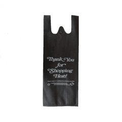Reusable TWO bottle liquor bag-Black -'Thank you'- 300Pcs/Case Ampack