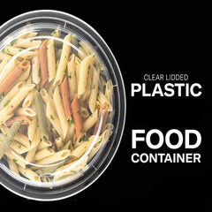 29 Oz Round 7" Microwaveable heavy weight Black take-out Container with Lid 150 sets/case Ampack