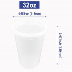 Deli Containers Standard for food storage and take out - 32 Oz - 500 Pcs/case - Ampack