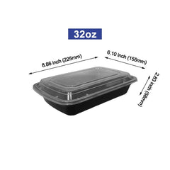 32 Oz Microwaveable Heavy Weight Rectangular Container with Lid 150 Pcs/cs Sold by Ampack