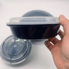32 Oz Round Microwaveable Heavy Weight Takeout Container with Lid 150 Pcs/case Sold by Ampack