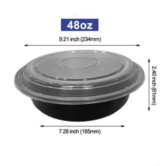 48 Oz Round Microwaveable Heavy Weight Takeout Container with Lid 150 set Sold by Ampack