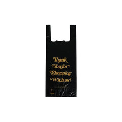 4 Cases Plastic bag two bottle liquor bag-Black-'Thank you'-20"x8"x4"-800Pcs/Case - Ampack