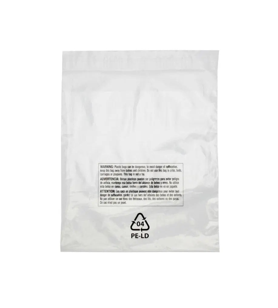Copy of Poly bags Layflat Open end -Clear 12x18 1Mil with Suffocation warning 1000Pcs/Case Ampack