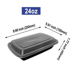 Microwaveable 24 Oz Heavy Weight Rectangular Container with Lid 150 Pcs/cs Sold by Ampack