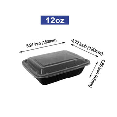 Microwaveable Rectangular 12 Oz take-out Container with Lid- Heavy Weight-150 Sets/cs Sold by Ampack