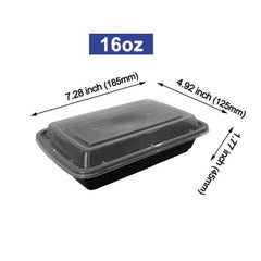 Microwaveable Rectangular 16 Oz Take-out Container with Lid Heavy weight-150 sets/cs Sold by Ampack