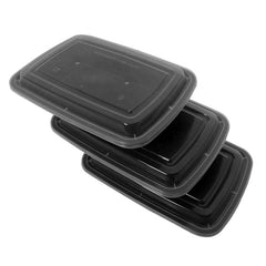 Microwaveable rectangular 24 Oz Take out Containers with Lids Heavy Weight 150 Sets/cs Sold by Ampack