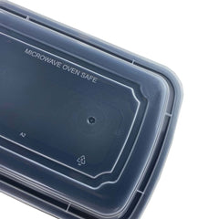 Microwaveable rectangular 24 Oz Take out Containers with Lids Heavy Weight 150 Sets/cs Sold by Ampack