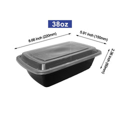 Microwaveable Rectangular 38 Oz Take out Container with Lid Heavy Weight 150 Sets/cs Sold by Ampack
