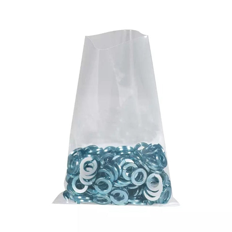 Poly bags Gusseted Open end -Clear 4x2x12 1Mil 1000Pcs/Case Ampack