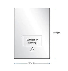 Poly bags Layflat Open end -Clear 12x18 2Mil with Suffocation warning 1000Pcs/Case Ampack