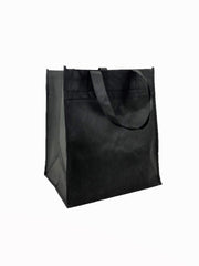 Reusable grocery shopping tote bag Heavy-duty 12x8x13-Style2- Pack of 50, 100, and 200Pcs 50Pcs / Black Ampack