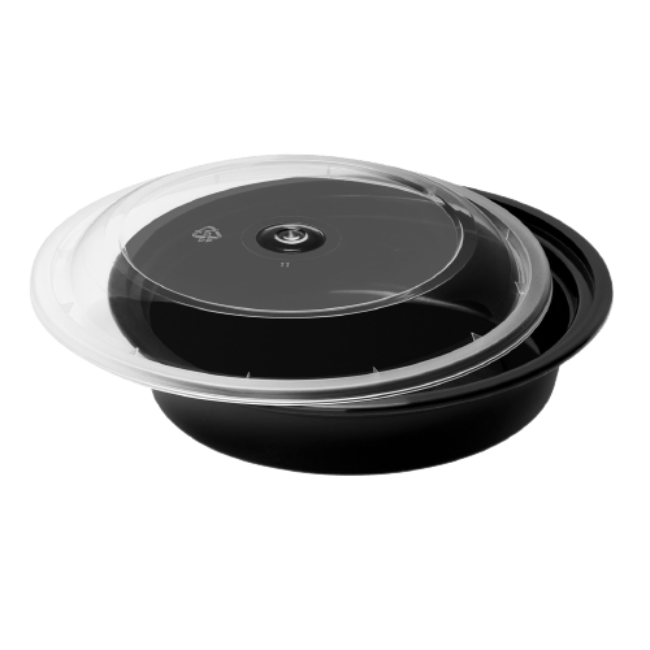 Round Microwaveable Takeout Container with Lid 24 Oz- 150sets N/A