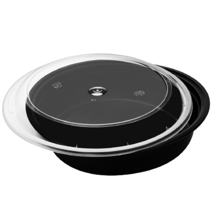 Round Microwaveable Takeout Container with Lid 48 oz. N/A