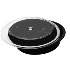 Round Microwaveable Takeout Container with Lid 48 oz. N/A