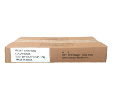 T-shirt-Thank you-Plastic retail Carry out, Check out bag-Black HDPE 10x5.5x18 (1/8) Ampack